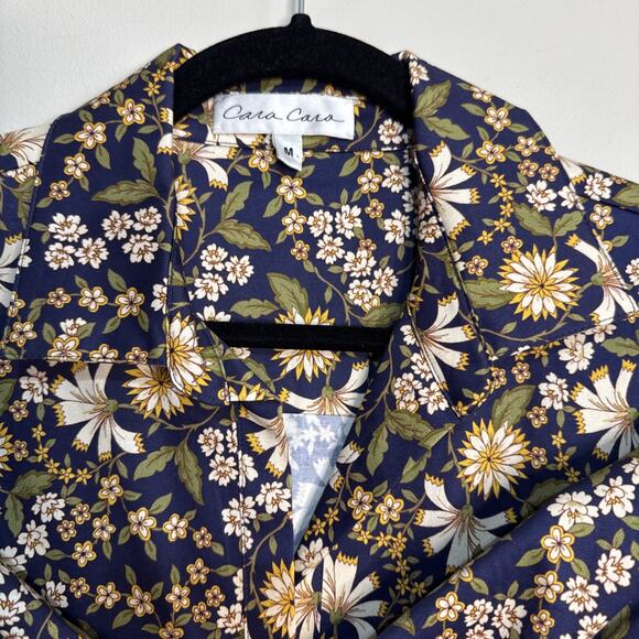 Cara Cara Hutton Dress in Millerfleur Evening Blue Yellow Floral Midi Size M - Picture 10 of 16